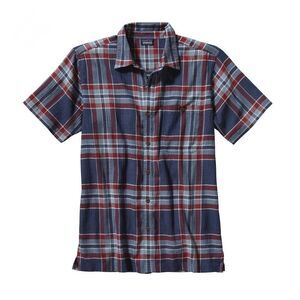 Patagonia cotton seersucker plaid short sleeve button down. Men's. Sz XL